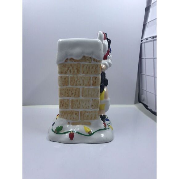 Vintage M&M Christmas Chimney Vase Mars Company Santa Reindeer - Picture 8 of 8